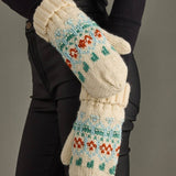 Panache Apparel Co. - Ivory, Lt. Blue, Mint & Orange Patterned Mittens