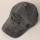 Fashion City - Salty Beach Text Embroidery Baseball Cap