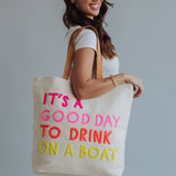 Panache Apparel Co. - Cream Drink On A Boat Tote