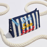Shiraleah - "SEA SUN SAND" ZIP POUCH,NAVY