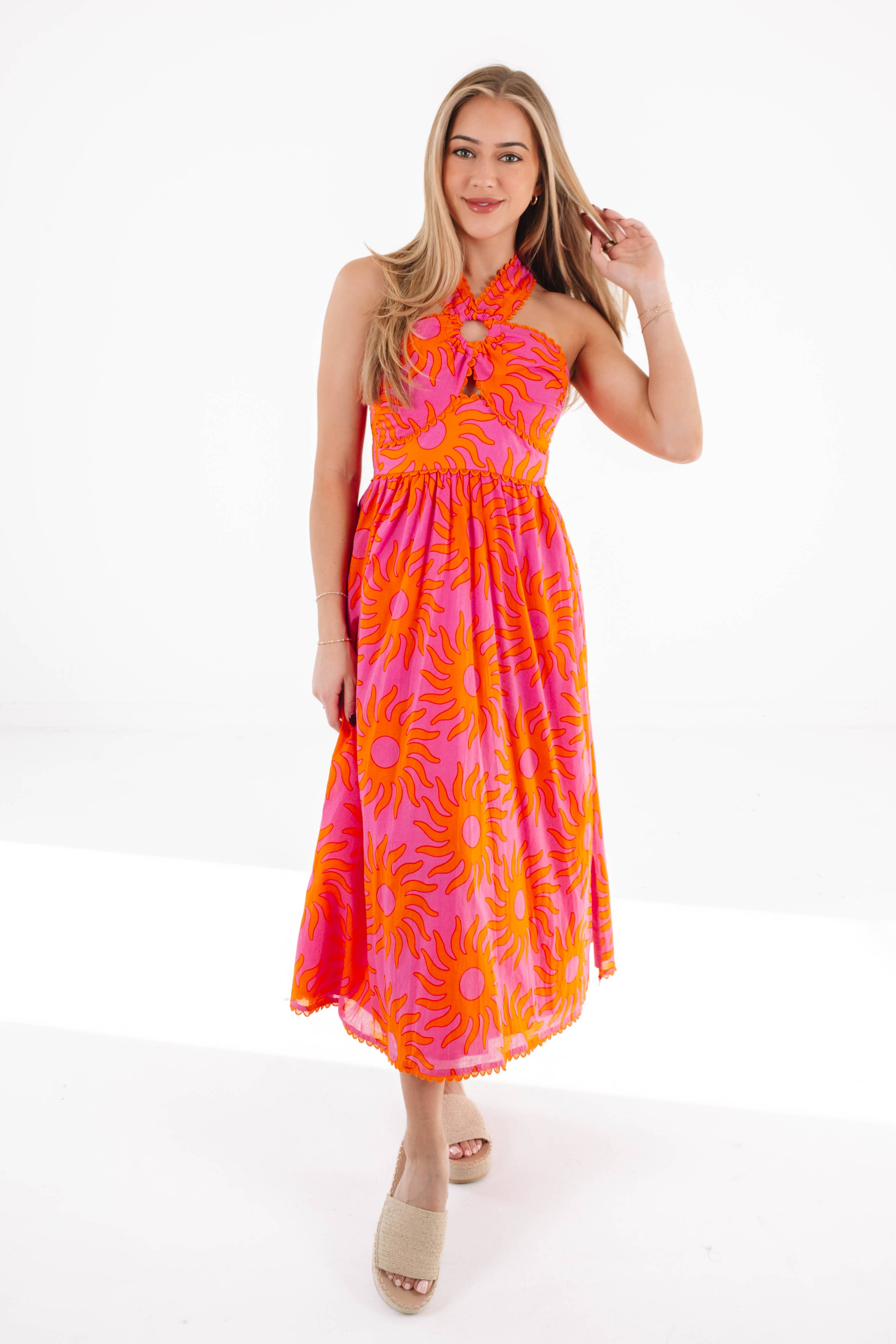 J.Marie Collections - Mara Ric Rac Cross Midi Dress