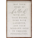 - May Your Home Be Filled sign