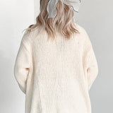 Rosa Clothing - Halloween Pumpkin Embroidery Ribbed Knit Open Cardigan
