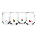 Abbott - Christmas Wreath Stemless Wine Glass