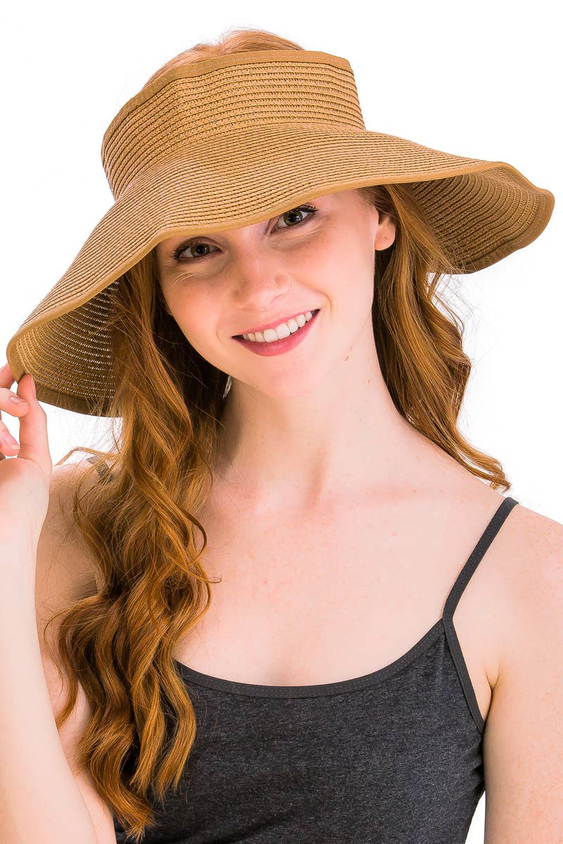 Pack and Go Paper Straw Wide Roll-Up Sun Hat