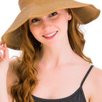 Pack and Go Paper Straw Wide Roll-Up Sun Hat
