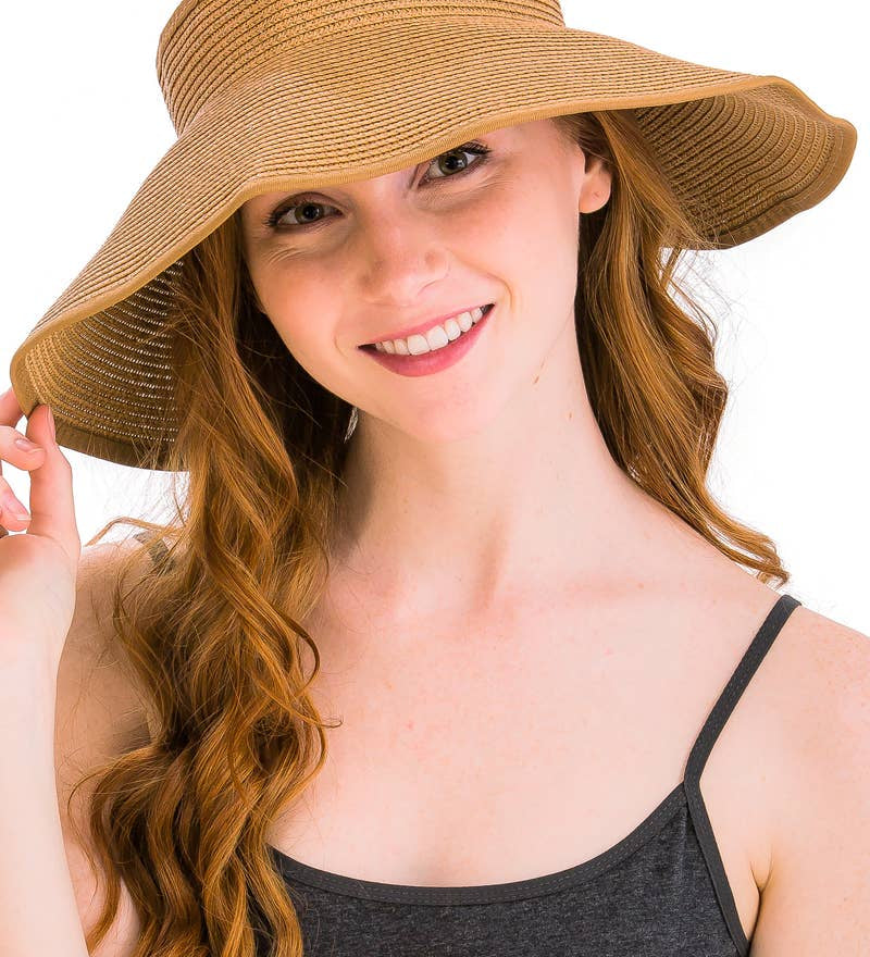 Pack and Go Paper Straw Wide Roll-Up Sun Hat
