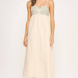 Strut & Bolt - Top Stitch Bustier Linen Midi Dress