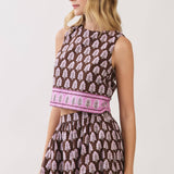TCEC - CT10111-Border Print Sleeveless Crop Top