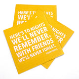 soiree-sisters - Party Cocktail Napkins | To Nights We'll Never Remember