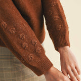 &MERCI - FLORAL KNIT PUFF SLEEVE SWEATER MSW10912