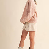 &MERCI - CONTRAST KNIT SCALLOPED EDGE SWEATER MSW11114