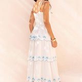 Strut & Bolt - Seashell Embroidery Scallop Layered Midi Dress