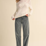 &MERCI - FLORAL EMBROIDERY LONG SLEEVE SWEATER MSW11376