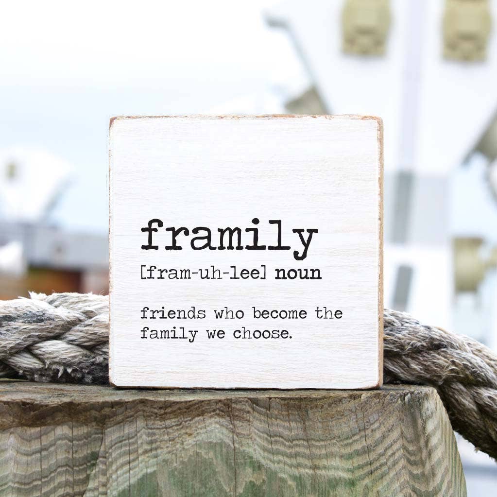 Rustic Marlin - Framily Definition Decorative Wooden Block