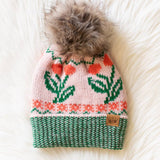 Panache Apparel Co. - Lt. Pink Cherry Pattern Pom Hat