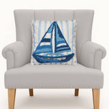 Peking Handicraft - Coastal Sailboat Tufted Hook Pillow