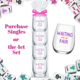 Fabuplates - Mahjong Stemless 4 ct Set Wine Glasses "Waiting on a Pair"