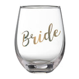 Lillian Rose - Gold "Bride" Stemless Wine Glass