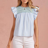 Strut & Bolt - Stripe Color Smocking Detail Top