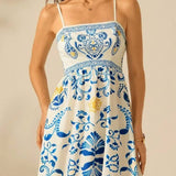 Rosa Clothing - Cascais Bohemia Tropical palm strappy sundress