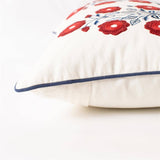 Audrey's Home & Gift - Lumbar Pillow - Red White And Blue Embroidered (Pk/02)
