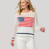 Shiraleah - AMERICAN FLAG MESH SWEATER