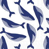Boston International - Paper Cocktail Napkins Pack of 20 Whales