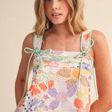 &MERCI - EXCLUSIVE FLORAL PRT TIE SHOULDER TOP SHORTS SET MPST4660