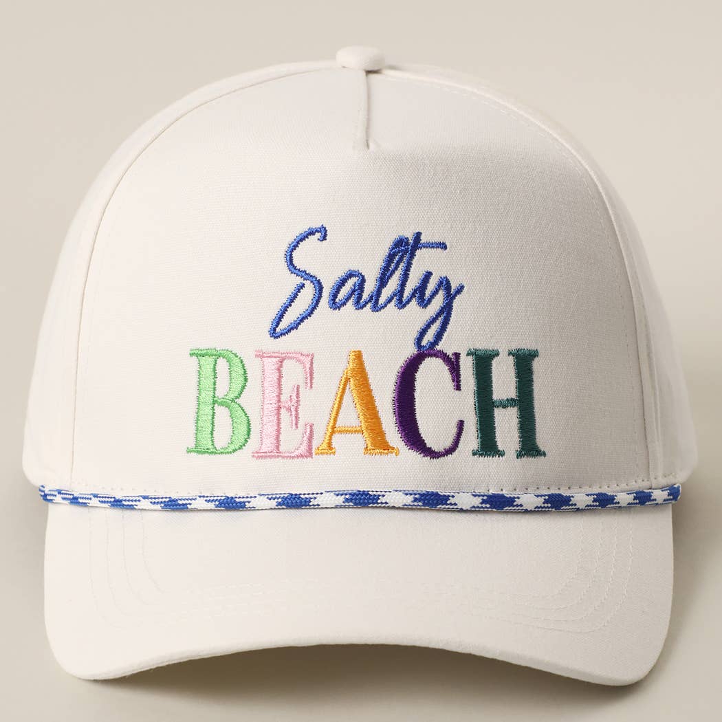 Fashion City - SALTY BEACH Embroidered Rope Trucker Hat