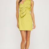 Strut & Bolt - Knotted Flower Bow Mini Dress