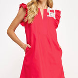 Strut & Bolt - Crochet Detail Linen Mini Dress