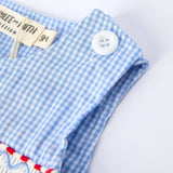 Rylee Faith Designs - Crab Embroidered Baby Boy Smocked Romper