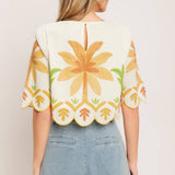 FLYING TOMATO - A printed woven crop top - IT14008B