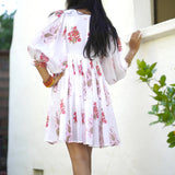 Dolma - Raya Block Printed Mini Dress Red Olive