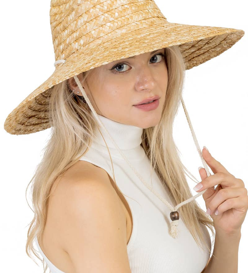 Cattleman Crown Dome Wheat Straw Lifeguard Hat