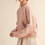 &MERCI - CONTRAST KNIT SCALLOPED EDGE SWEATER MSW11114