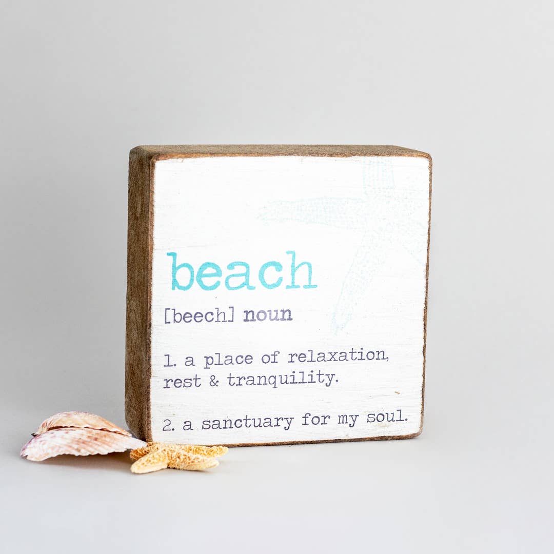 Rustic Marlin - Beach Definition Decorative Wooden Block