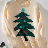 Rosa Clothing - Christmas Tree Crewneck Pullover Sweater