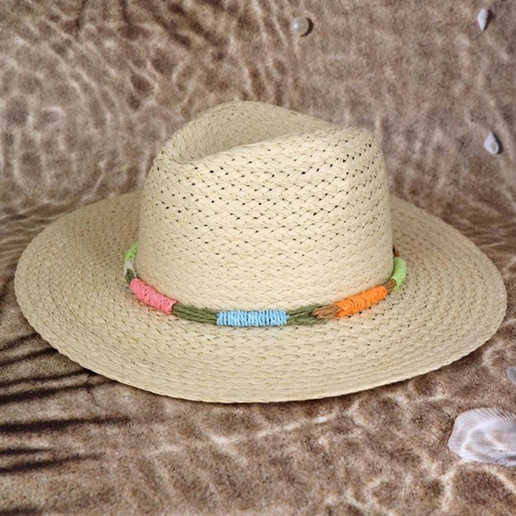 3AM BY H&D ACCESSORIES - MULTI COLOR STRAW BAND STRAW HAT.