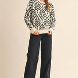 &MERCI - FLORAL PATTERN KNIT SWEATER MSW11095