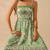 Rosa Clothing - Cascais Bohemia Tropical palm strappy sundress