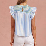 Strut & Bolt - Stripe Color Smocking Detail Top