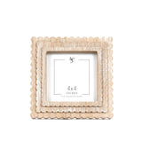 Adams & Co. - 11848 - 6x6x1 wood photo frame (SCALLOP) ntrl/wh (4x4) pic