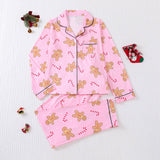 Rosa Clothing - Cozy & Soft Christmas Theme Print Long Pajama Set