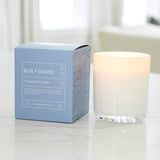 Hillhouse Naturals/Field+Fleur - Blue Seaside Candle In White Glass in box 9oz. Ctn. 6