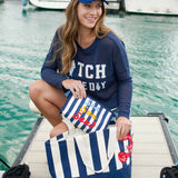 Shiraleah - "SEA SUN SAND" ZIP POUCH,NAVY