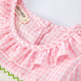 Rylee Faith Designs - Girls Summer Crocodile Embroidered Smocked Dress