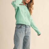 &MERCI - CONTRAST SCALLOPED COLLAR SWEATER CARDIGAN MSW11141