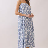 TCEC - CD06741-Printed Flowy Silhouette Side Pockets Maxi Dress